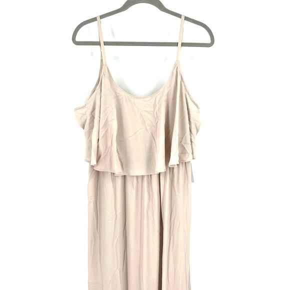 Show Me Your MuMu Caitlin Ruffle Maxi Dress Show Me The Ring Crisp XXL NWT - Picture 7 of 9